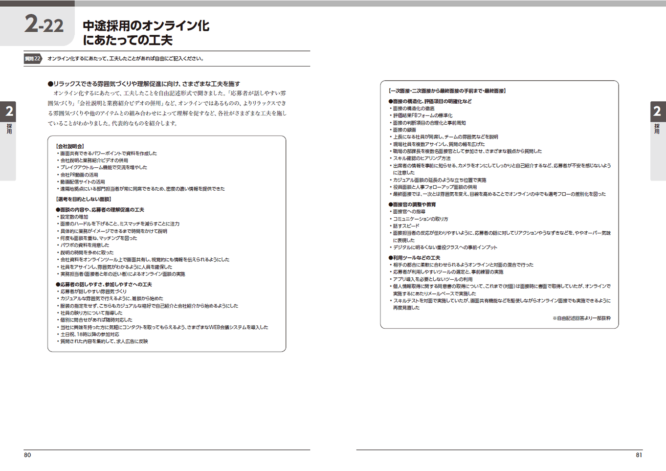 『人事白書2022』サンプルページ(2.採用)